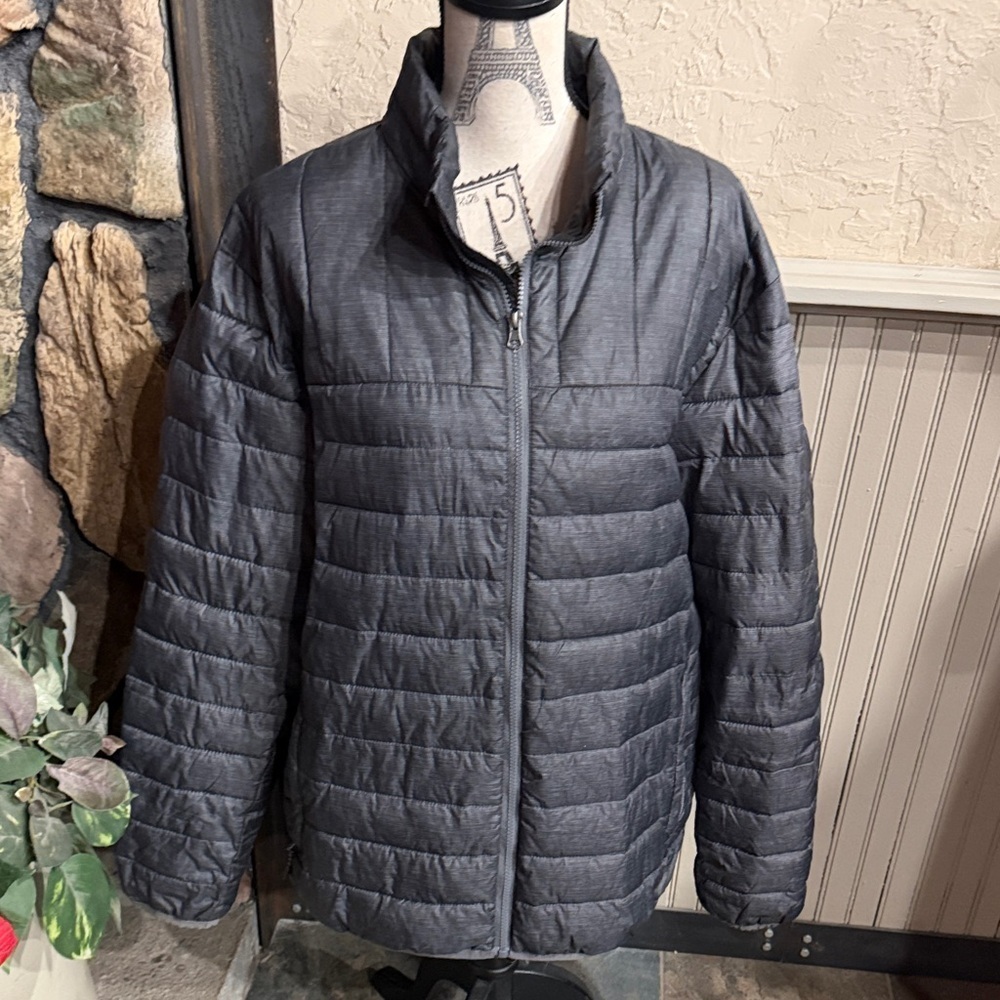 Swiss Tech Men's Charcoal Puffer Jacket